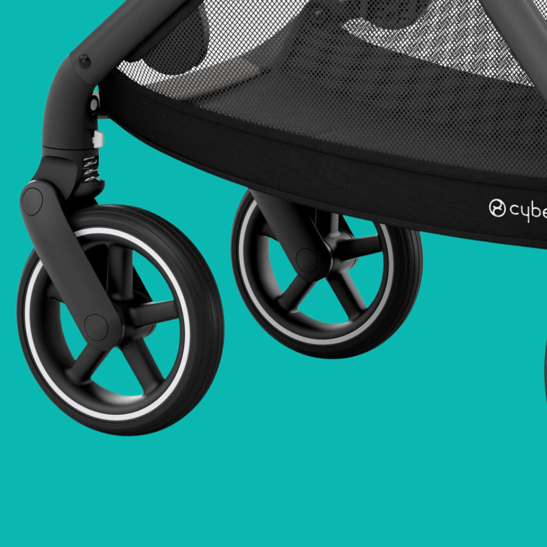 the Cybex Gazzelle wheels close up.